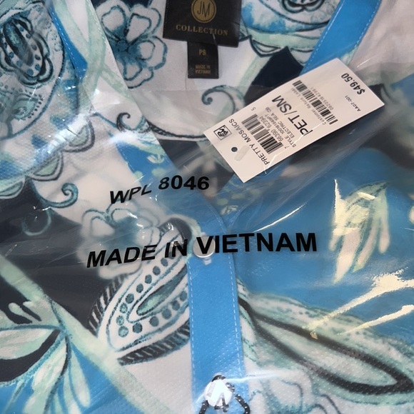 New Petite Printed Henley-Neck 3/4-Sleeve Top, Created for Macy's - Picture 3 of 4